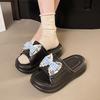 Fashion Women's Fashion Flat Slippers Summer New Round Head Butterfly Knot Waterproof Platform Anti-slip Wear-resistant Sandals