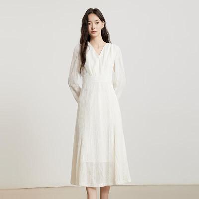 Gejin Casual Elegant Mid-Length Long Sleeve Dress
