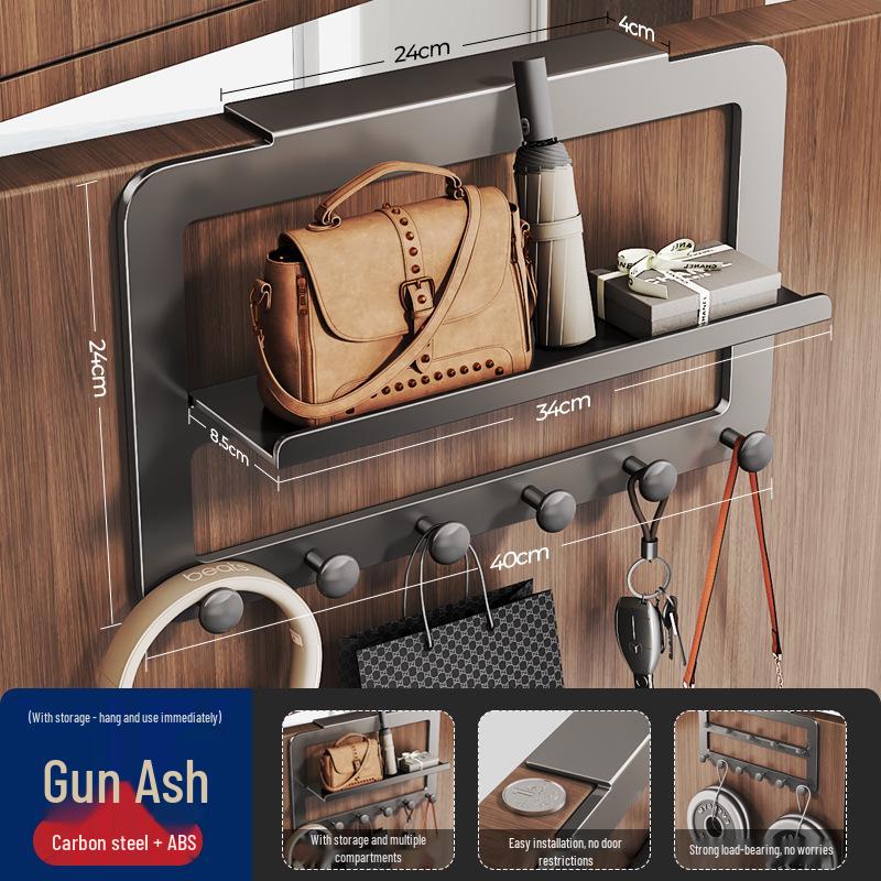 Over-the-Door Hook & Coat Hanger: No-Punch Wall-Mounted Storage Rack