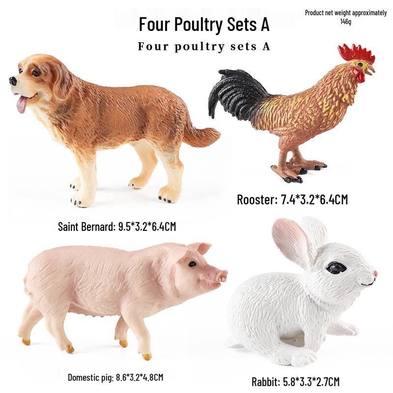 Wild Safari Animal Figurines: Giraffe, Elephant, Rhinoceros, Brown Bear, Tiger, Lion, Leopard, Hippopotamus - Solid Cognitive Toys