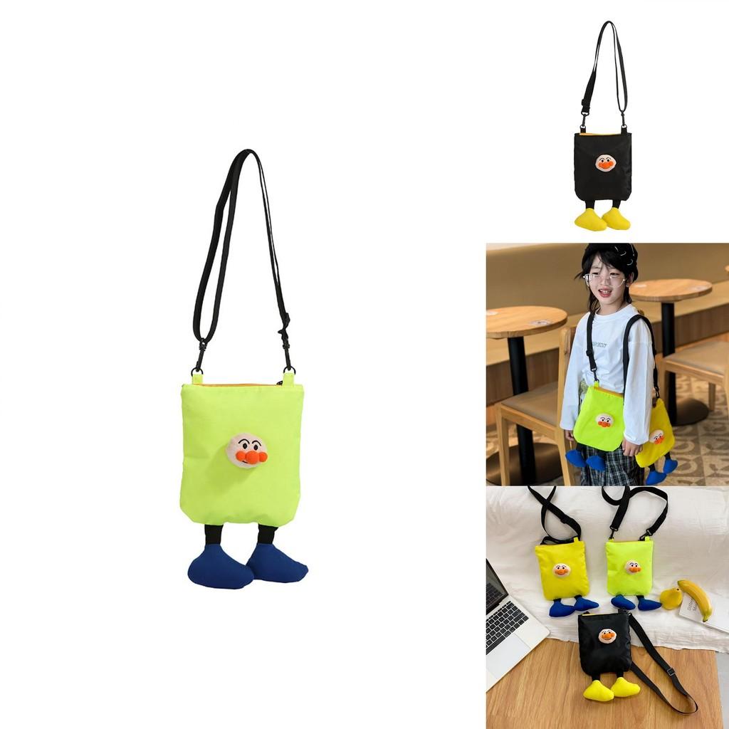 Cute Doll Decoration Solid Color Lightweight Children Crossbody Bag For Kindergarten Daily Use