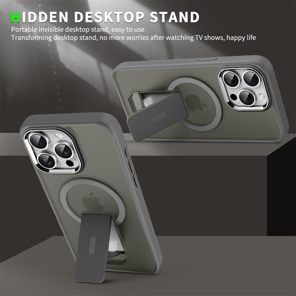 For Magsafe Case For Samsung Galaxy S25 Plus S23 Ultra S24 FE Folding Stand Holder Matte Luxury Magnetic Wireless Charge Cover
