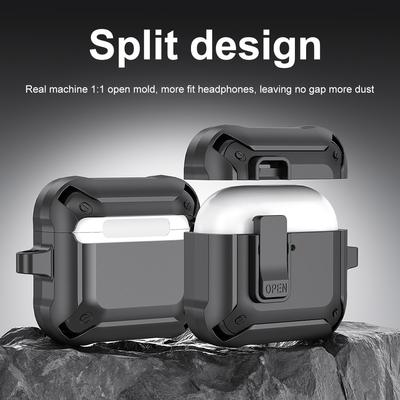 Lock Case for AirPods 4 Protective Case with Carabiner Full Body Protective Cover with Secure Lock Clip for AirPods 4th Gen 2025