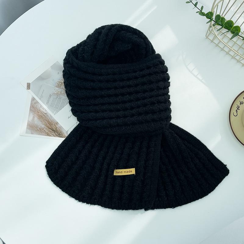 Wollstrickschal - Herbst/Winter Koreanischer Stil, Einfarbig, Vielseitiges Rot, Hochwertiger Nackenwärmer für Damen