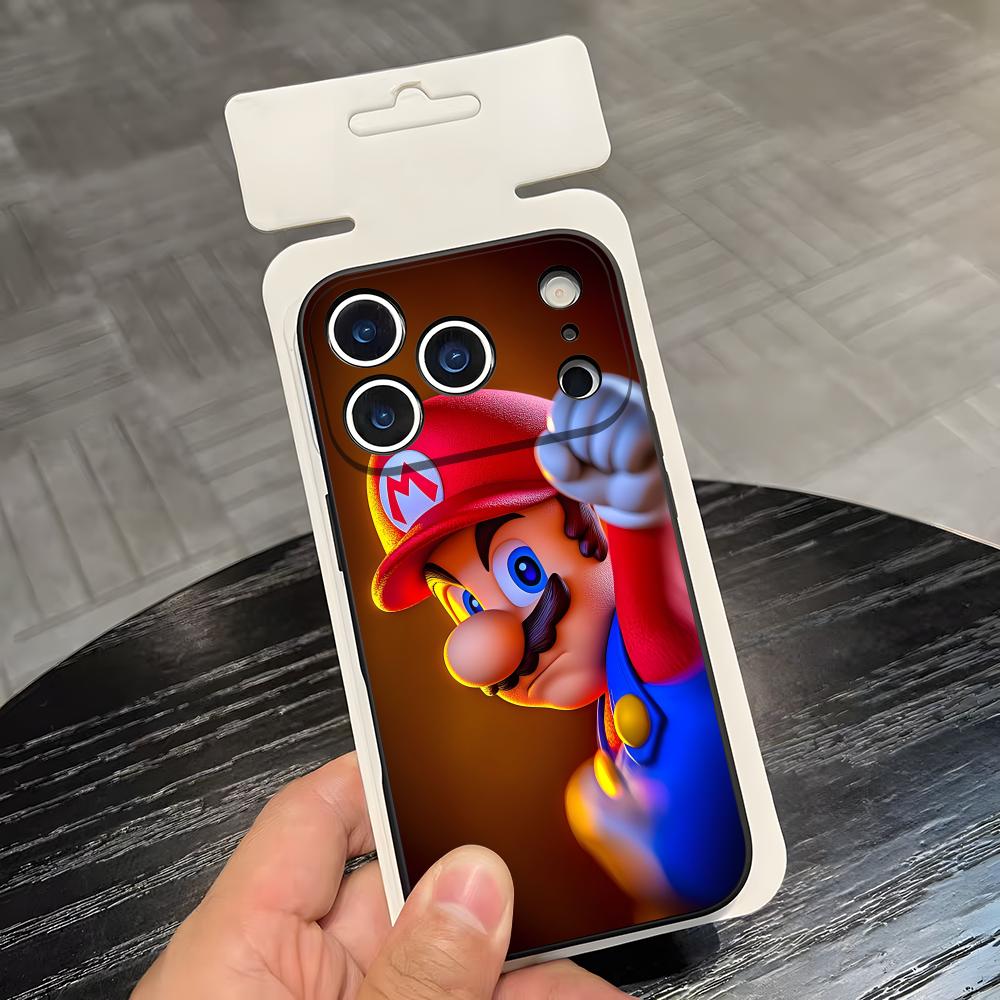 

S-Super M-Mario Phone Case For IPhone 17 Air 16 E Pro Max 15 14 13 Mini 12 Pro 11 Max Plus Black Soft Shell iPhone17