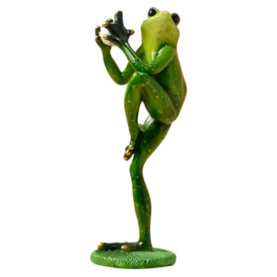 Couple Frog Figurine Resin Baseball Tennis Frog Figure Toy Model Statue Sculpture Desktop Decoration Ornament Festival Gift