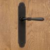 DEVON door handle with plate without hole BLACK