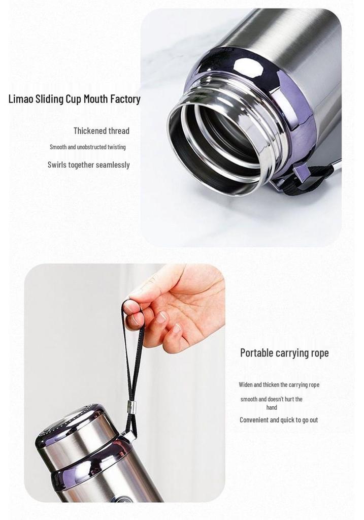 Portable Stainless Steel Insulated Water Cup for Men & Women - Large Capacity, Short, Stout, Ideal for Outdoor Sports & Car Use