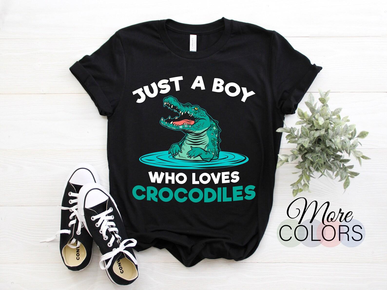 Just A Boys Who Loves Alligators Crocodile Gator T-Shirt, Crocodiles Reptiles Animals Lover Gift, Zoo Zookeeper Funny Costume Present TShirt 160