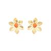 Boucles d'oreilles en or jaune 18 carats avec cristal orange - Calyu