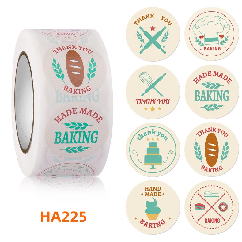 500 Handcrafted Bakery Sealing Stickers