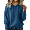 Women S Loose Fit Hooded Knit Pullover Sweater Long Sleeve Solid Color