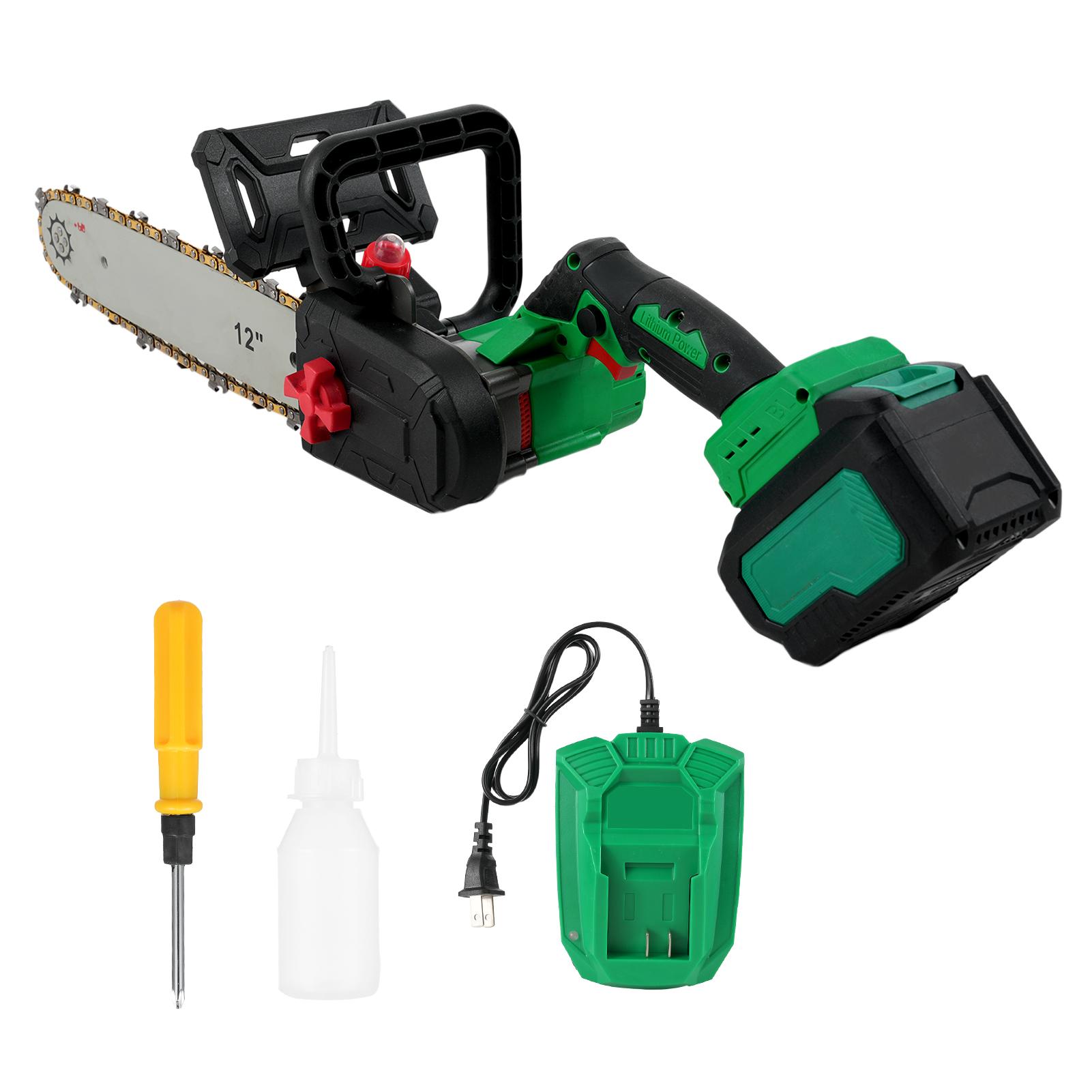 

Аккумуляторная цепная пила 4.0Ah Бесщеточная аккумуляторная цепная пила 20V Электрическая цепная пила 12 дюймов 300 мм Аккумулятор зелёный