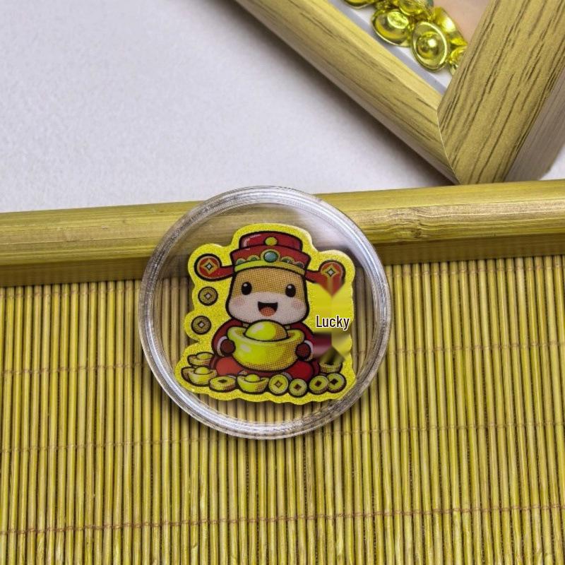 Adesivo per Telefono Cartoon con Foglia d'Oro - Adesivo in Oro Puro 999, 2 mg d'Oro, Regalo Perfetto per gli Amici.