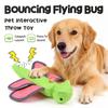 Oxford Cloth Interactive Pet Toy With Sound Ejecting Flying Insects For Dogs Outdoor Play