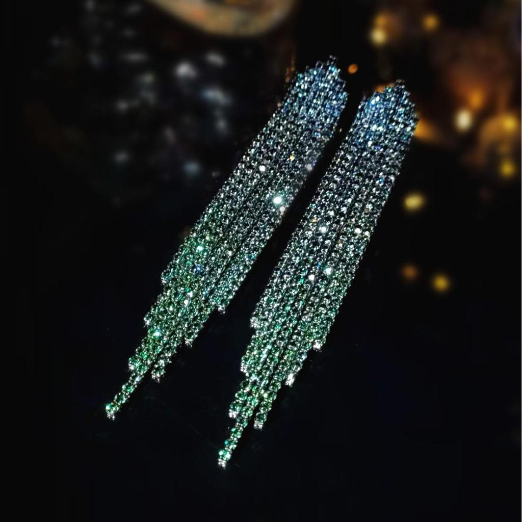 Elegant Rhinestone Tassel Earrings for Women