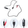 USB 5V Male to Clip Test Cable Power Supply Adapter Cord Wire with Switching Button for Electrical Testing