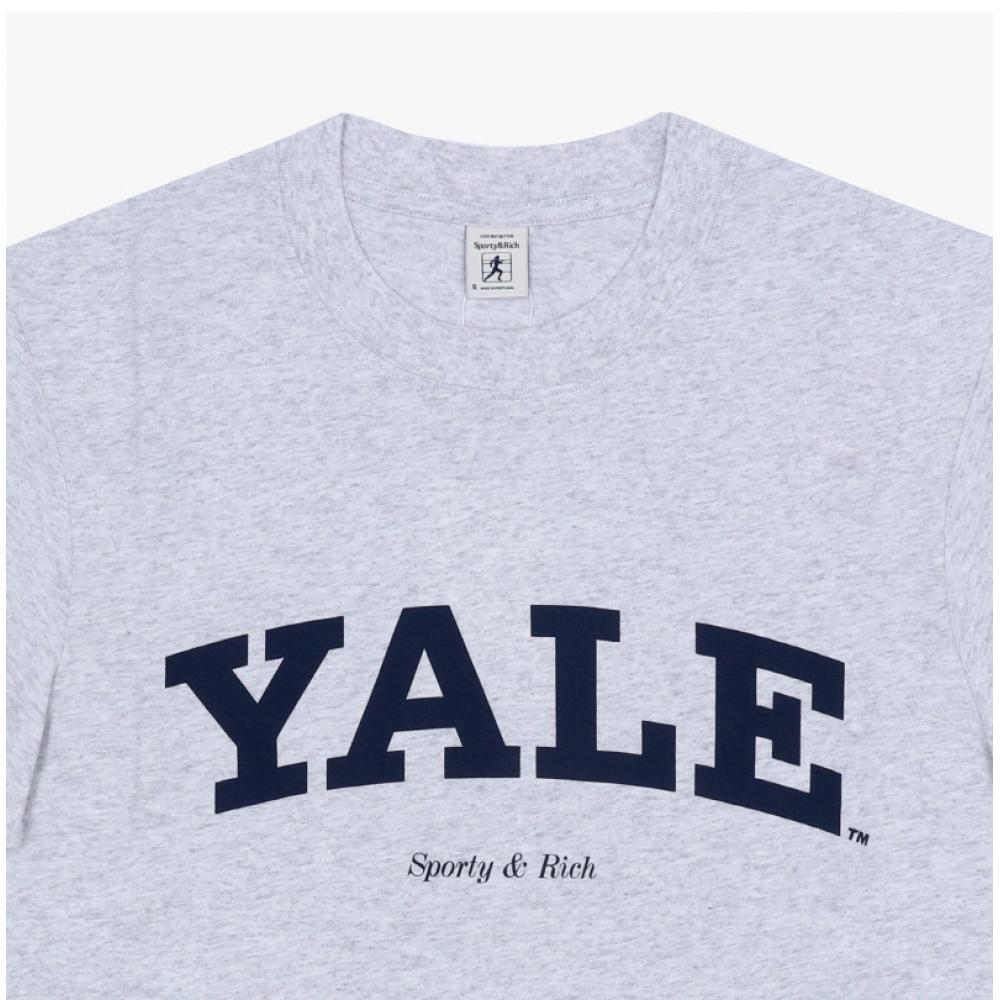 Sporty Rich Unisex Short Sleeve Tee Heather Gray Yale To043611678bl106