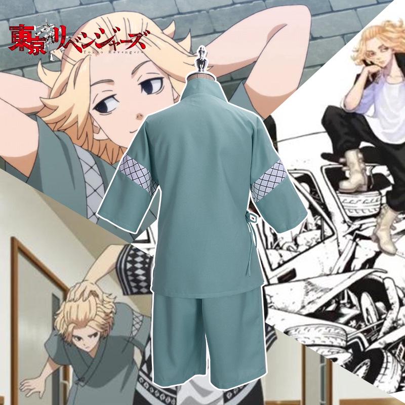 Tokyo Revengers Sano Manjiro Green Cosplay Kimono Costume