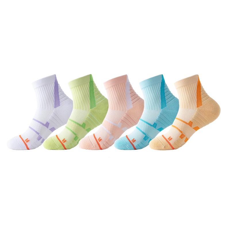 Unisex Mid-Calf Badminton Socks: Thick Sole, Ideal for Marathon, Running, Hiking.