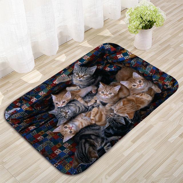 Dinosaur Pattern Wolf Pattern Floor Mat Bathroom Door Mat SofaPet Mat Corridor Balcony Non -Slip Decorative Carpet