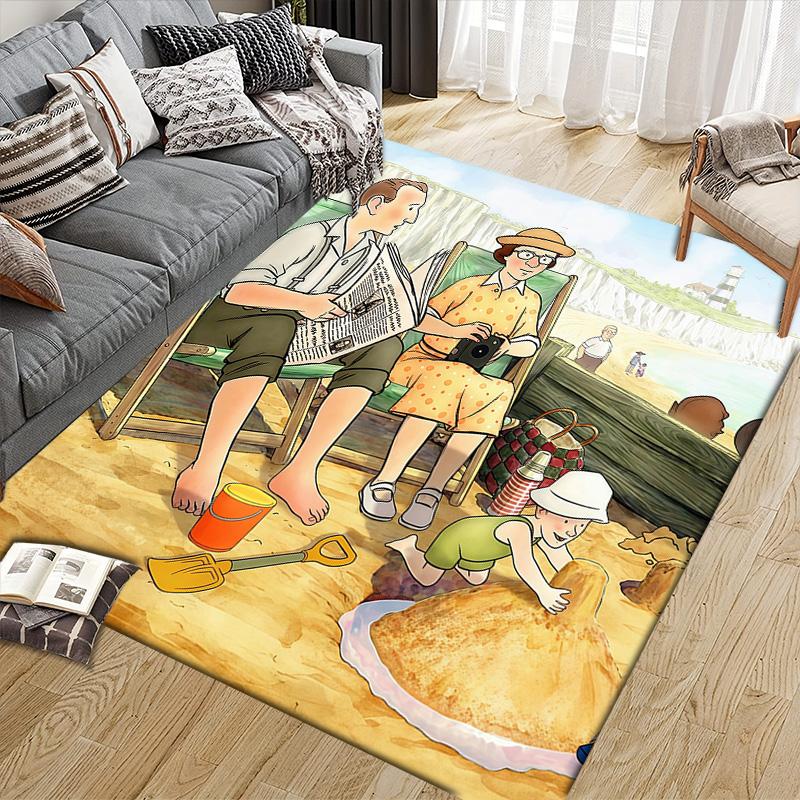 Ethel & Ernest Flannel Pattern Square Carpet,Area Rug,Carpet Rug for Living Room Bedroom Sofa Playroom Decor,Non-slip Floor Mat
