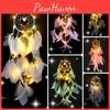 Exquisite Led Girl Heart Dream Catcher With National Feather Ornaments And Lace Ribbons