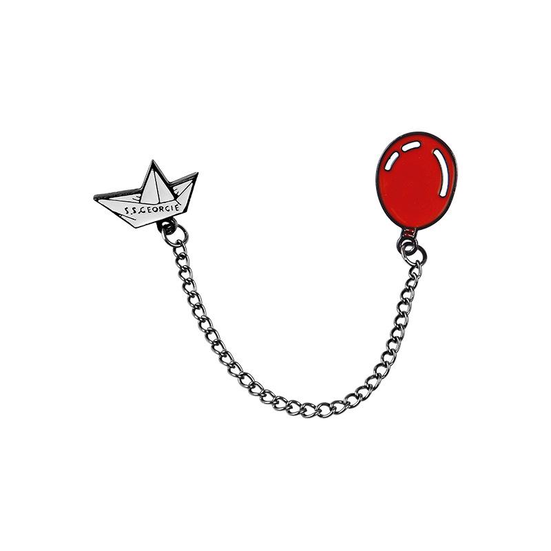 

Cute Eyecatching Cartoon Chain Brooch Featuring Lovely Red Balloon And Sailboat