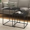  Coffee Table Set, 2 Pcs, Wood/metal