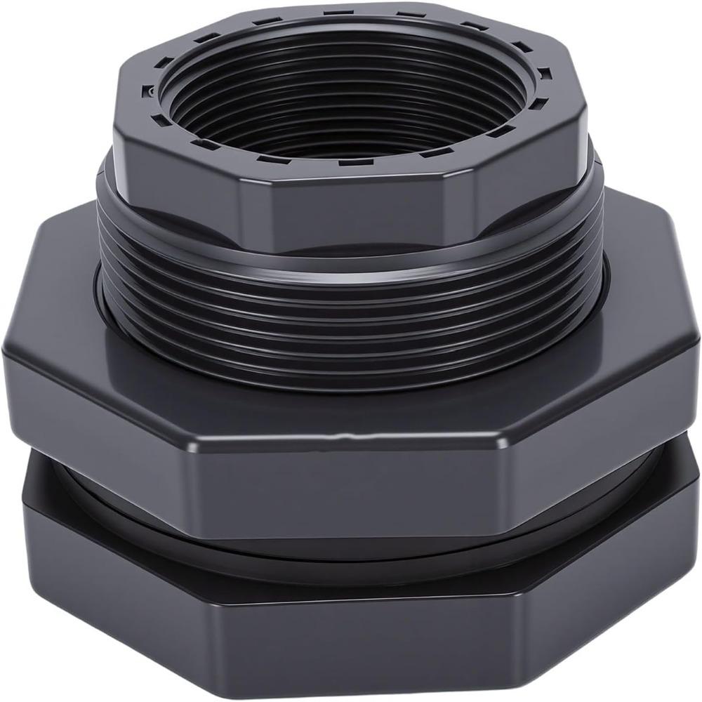 Grey Bulkhead Fitting PVC Plumbing Pipe Fitting Durable Tank Connector Fitting