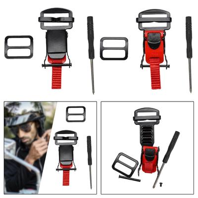 Motorcycle Helmet Buckle Kit Quick Fastening Chin Strap Replacement Accessory for Unisex Adult Helmets