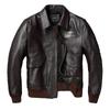 Чоловіча шкіряна куртка китайського розміру Vintage Brown First Layer з високою талією, льотне пальто 45P, короткі шкіряні куртки, куртка пілота