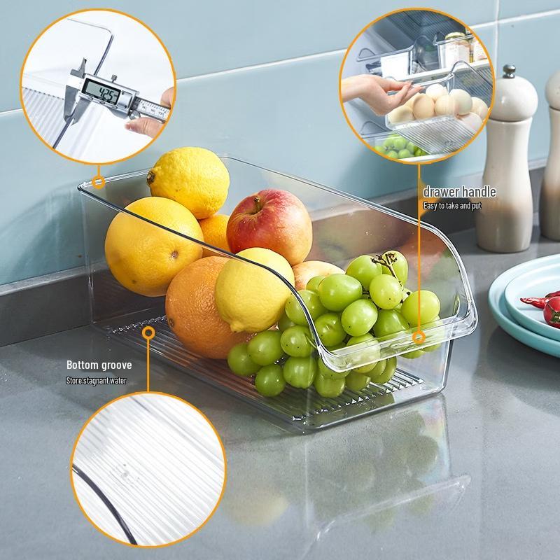 Cmaos Transparent Refrigerator Drawer Storage Box