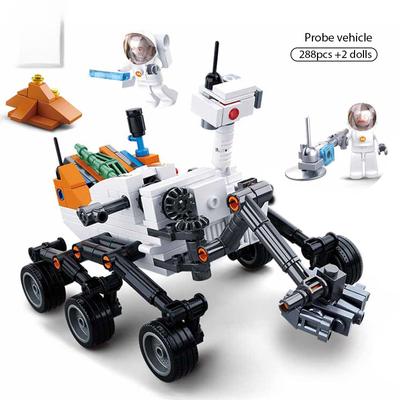 288 ks Letectví Lunar Lander Stavební bloky Curiosity Rover DIY model Městská sonda Mars Vozidlo Vesmírná stanice Cihly Hračky