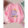 European sizes Kids' Black joyful Face & Password Print Sweatshirt - Casual Winter Sweater with & joyful Eyes, Round Neck Pullover