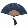 Moganshan Vintage New Chinese-Style Bamboo Leaf Fan, Summer Firefly Ancient Style Cotton Fan, Portable Folding Fan To Match Hanfu