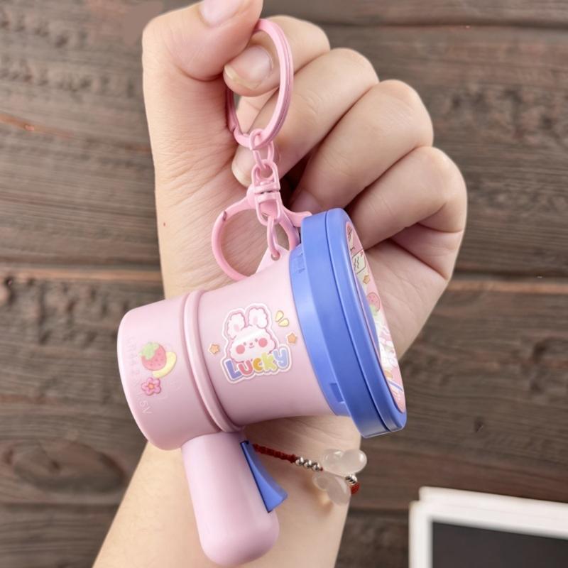 Cute Mini Record Player Keychains with Soothing Music Box Function for Music Lovers