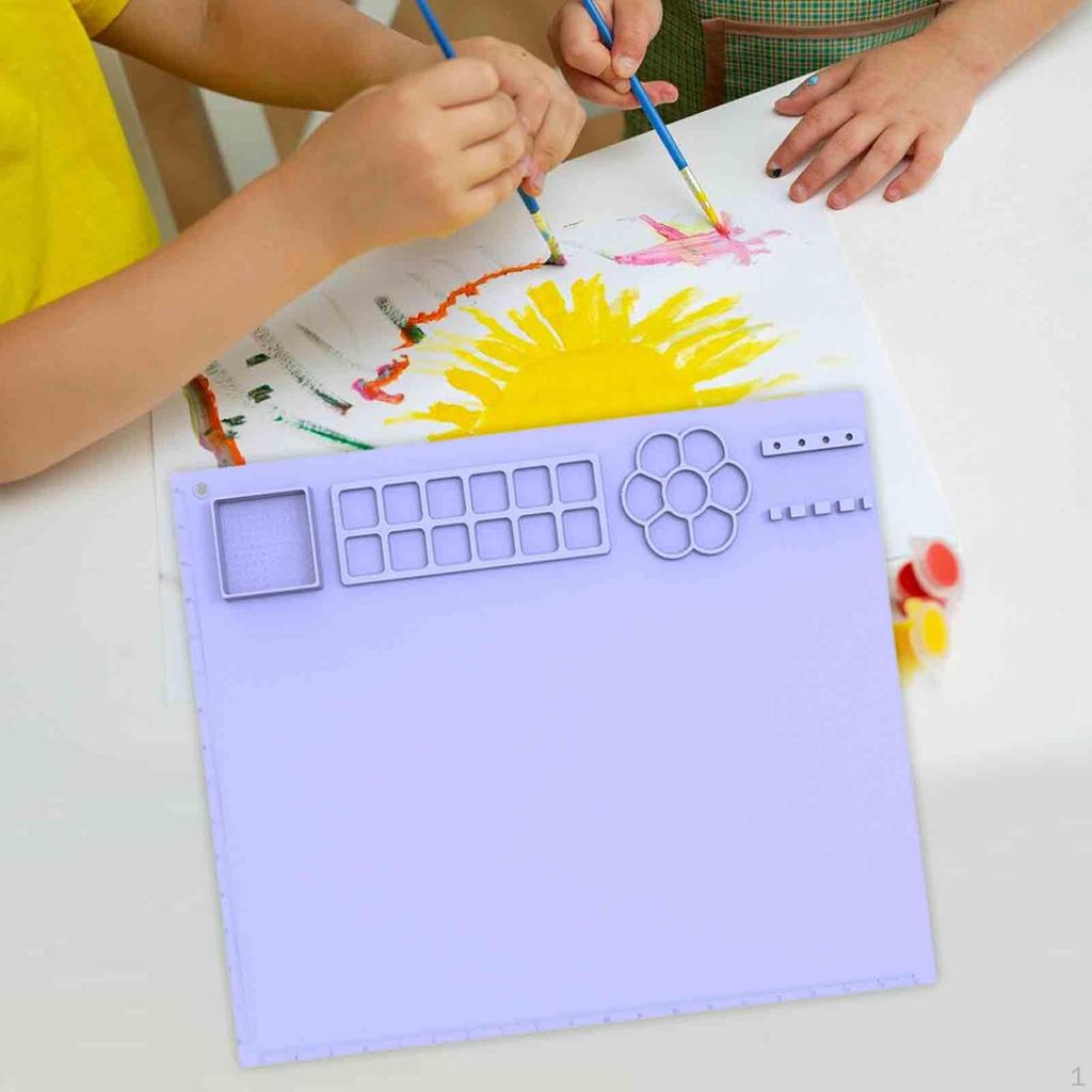 Silikon-Bastelmatte für Kinder, Kunst, wasserdicht, gefaltet, Aufbewahrungsblatt, Basteln