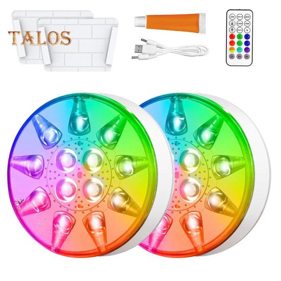 

Светодиодные светильники для бассейна с функцией таймера, пультом дистанционного управления, водонепроницаемость IP68, 16 цветов, 3 режима, перезаряжаемые подводные светильники для бассейна 2pcs B