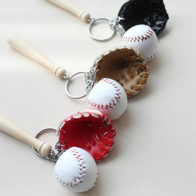 Engraved Baseball Fan Bat Glove Baseball Keychain Gift Set SET