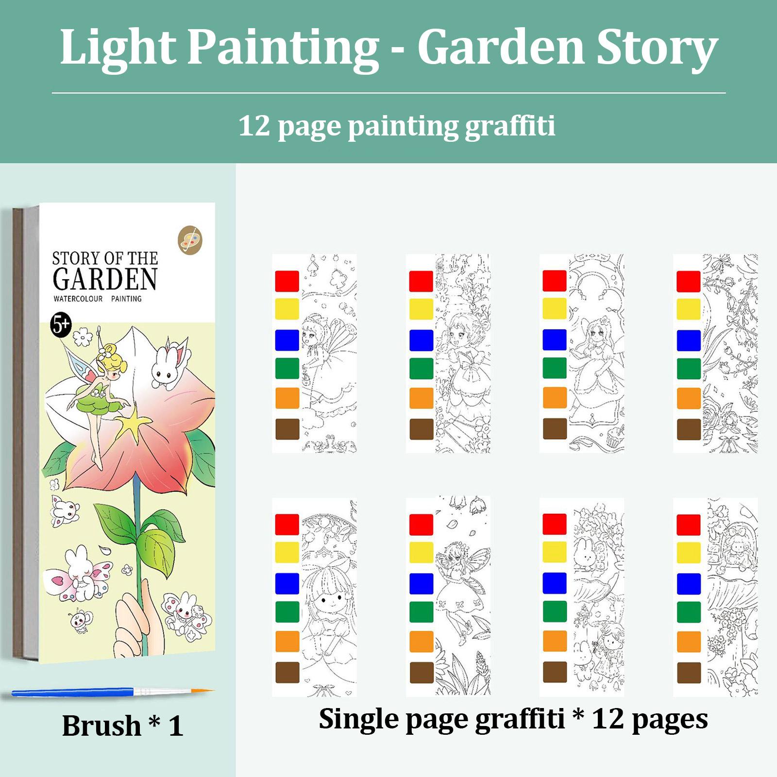 

12 листов портативная детская акварельная книга для рисования краска с водой детская гуашь картина раскраска игрушки для рисования подарки one size жёлтый