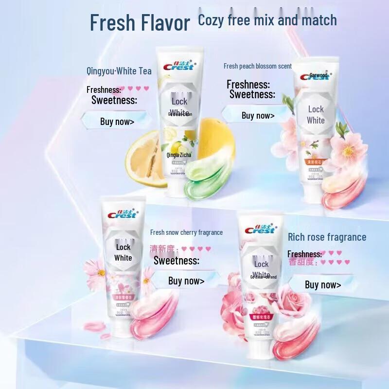 Crest Dual-Color Whitening Toothpaste, Okayama White Peach