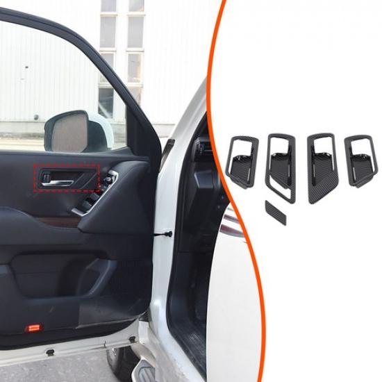 Carbon Fiber ABS Interior Door Handle Trim For Toyota Land Cruiser LC300 +