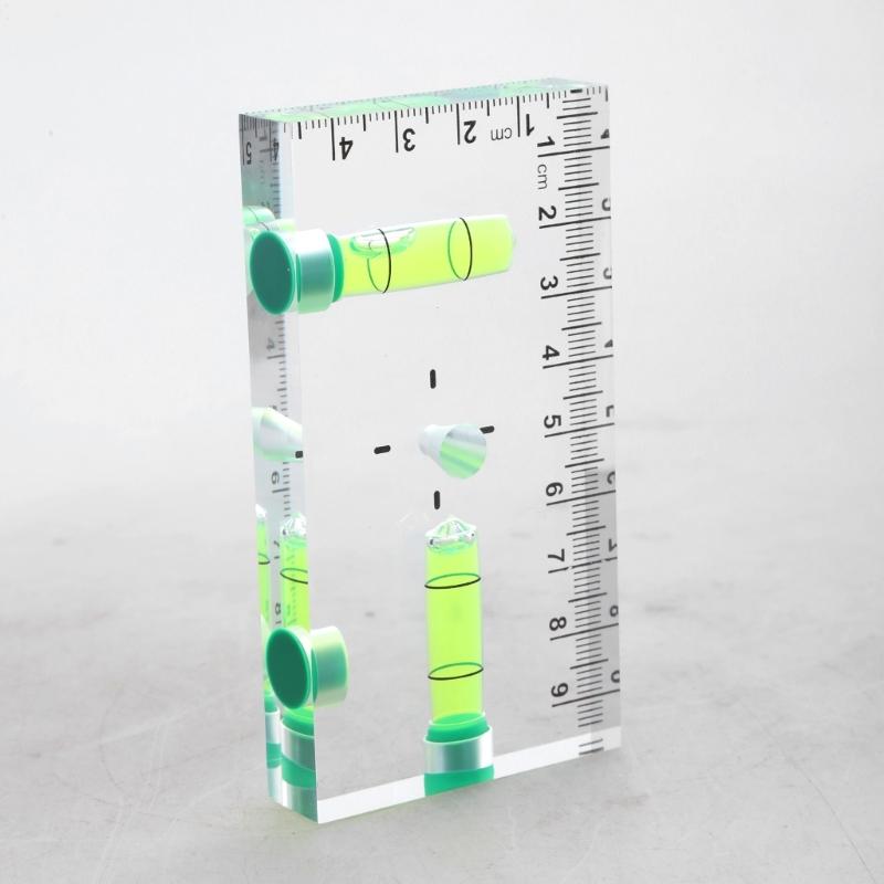 Acrylic Check Bubble Level Tool Pocket Mini Level Tool with 90°/180° Level Bubbles Construction Tool Magnetic Base