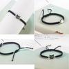 Trendy Couple Bracelet Cute Cat Charm Designed Bangle Adjustable Woven Rope
