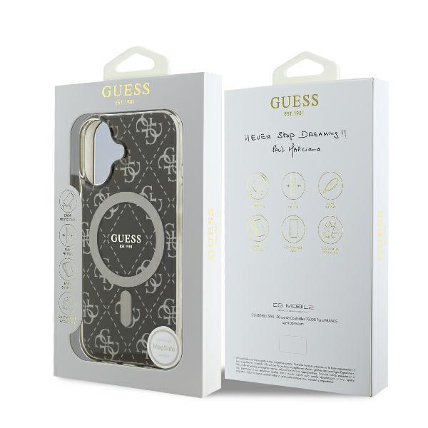 Guess Guhmp16Mh4Dtew Iphone 16 Plus6.7 Brązowy/Brown Hardcase Iml 4G Background Magsafe