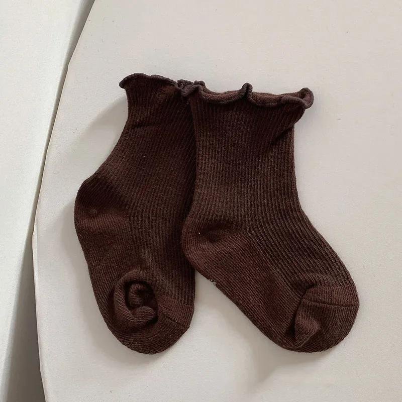 Newborn Cute Ruffle Lace Cuff Socks Infant Baby Girls Ankle Socks Spring Autumn Children Kids Soft Warm Ribbed Cotton Floor Sock