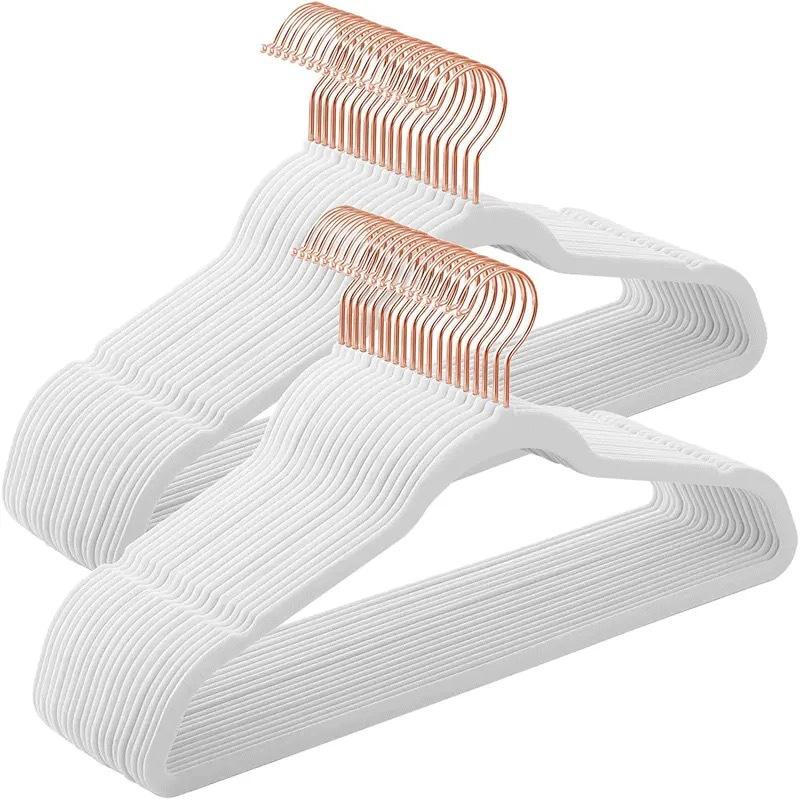 

USA Local Fast Shipping Lux Decor Velvet Hangers 50/100 Pack, Heavy Duty Non-Slip with 360° Swivel Hook for Clothes Coats Pack of 50 слоновая кость