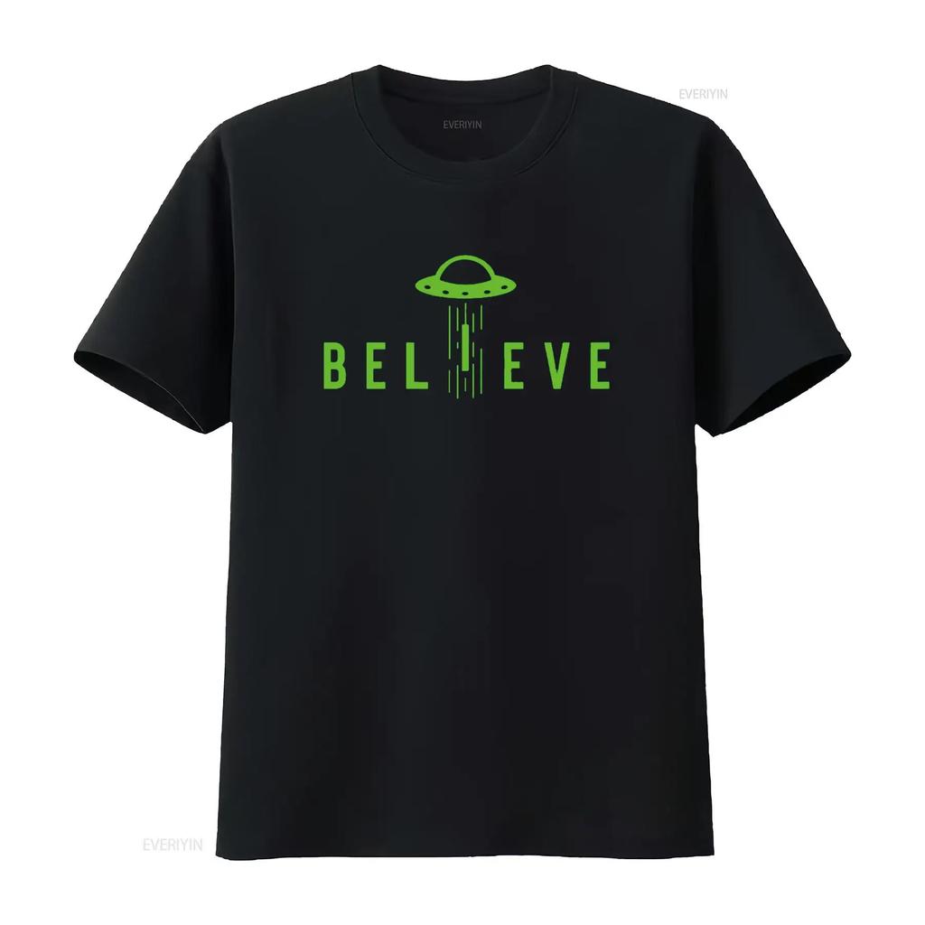 Alien Lover S Kids UFO Abduction Believe T Shirt Vintage Washed Streetwear Top For Everyday Wear Slightly Homme Soft