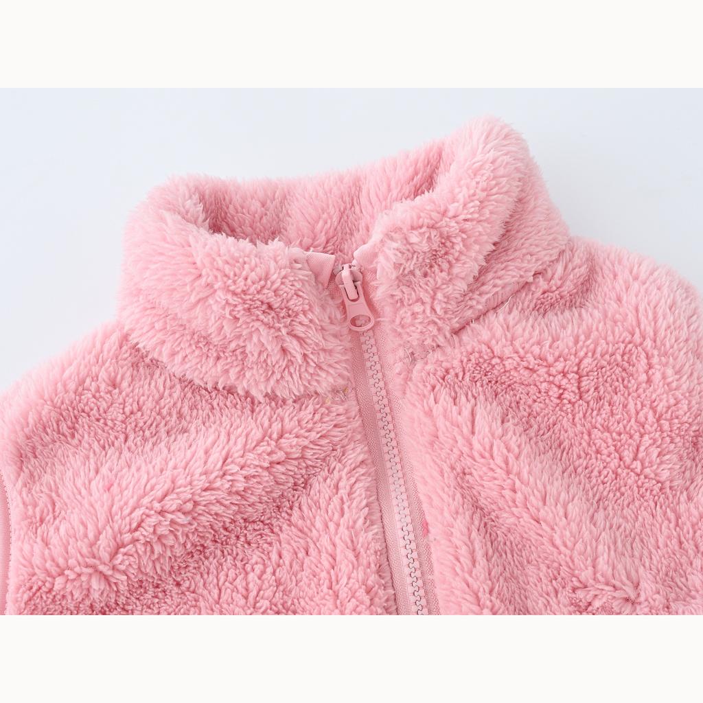 Lässige warme Samtweste für Jungen und Mädchen in mittlerer und großer Kindergröße, koreanische Version mit Taschen, Stehkragen, Pulloverweste, Jacke